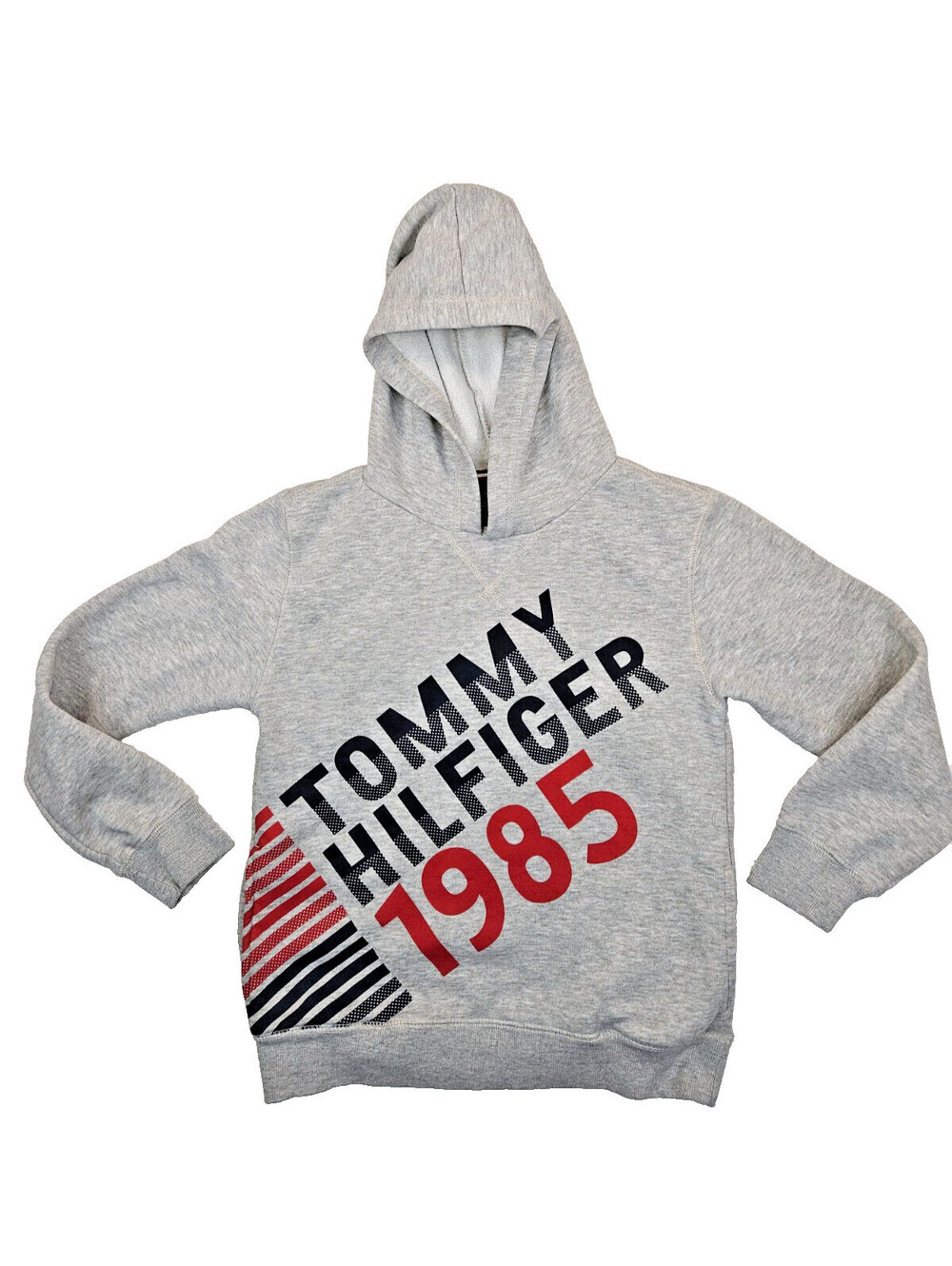Tommy Hilfiger light gray heather pullover hoodie, kids size M (12/14)
